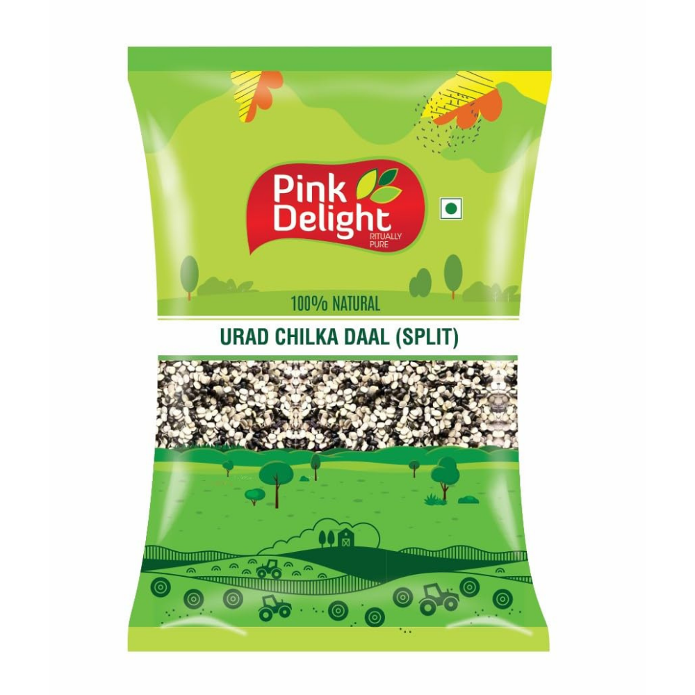 Pink Delight Urad Kali Daal | Black Gram Split | Chilka Daal | Dry & Unpolished | 100% Natural | 500 GM Pack