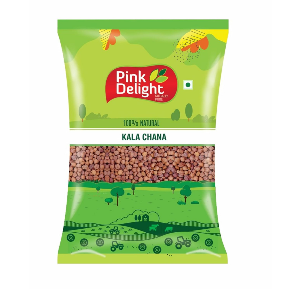 Pink Delight Premium Brown Chana | Kala Chana | 100% Dry and Unpolished | For Healthy Breakfast | 500 Gm Pack