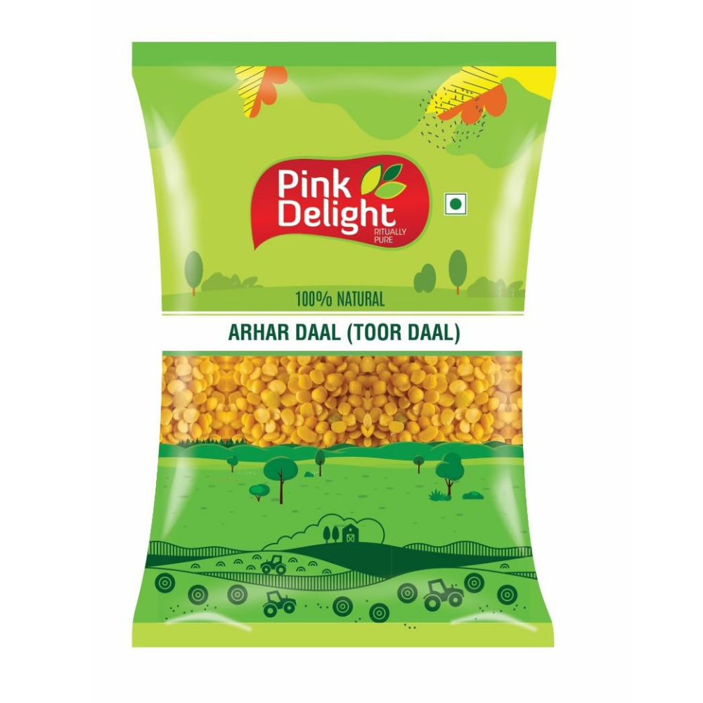 Pink Delight Premium Arhar Daal | Toor Daal | Split | 100% Dry and Unpolished | Gluten Free | 500 Gm Pack