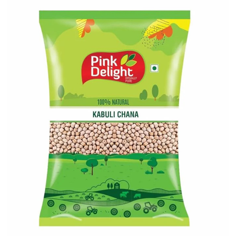Pink Delight Premium Kabuli Chana | White Chikpeas | Chole | India Cusine | Sortex Cleaned