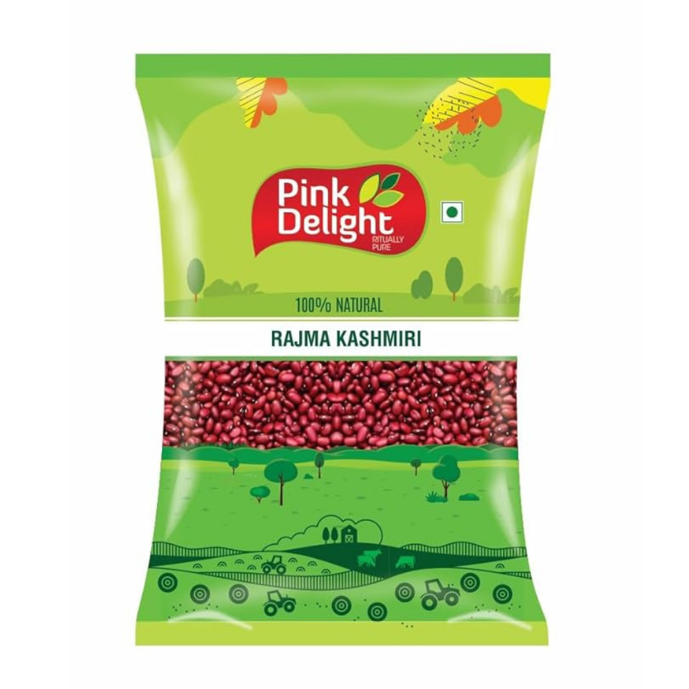 Pink Delight Kashmiri (Jammu) Rajma | Small Kidney Beans | Gluten Free | Unpolished | 1 KG