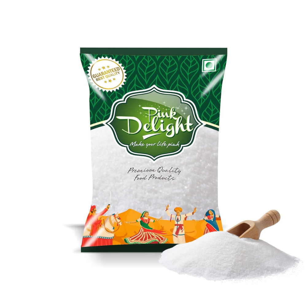 Pink Delight Premium Super white Crystal Sugar | Non Acidic | Mota Dana | Sulphur Less | Gluten Free (1 Kg pack)