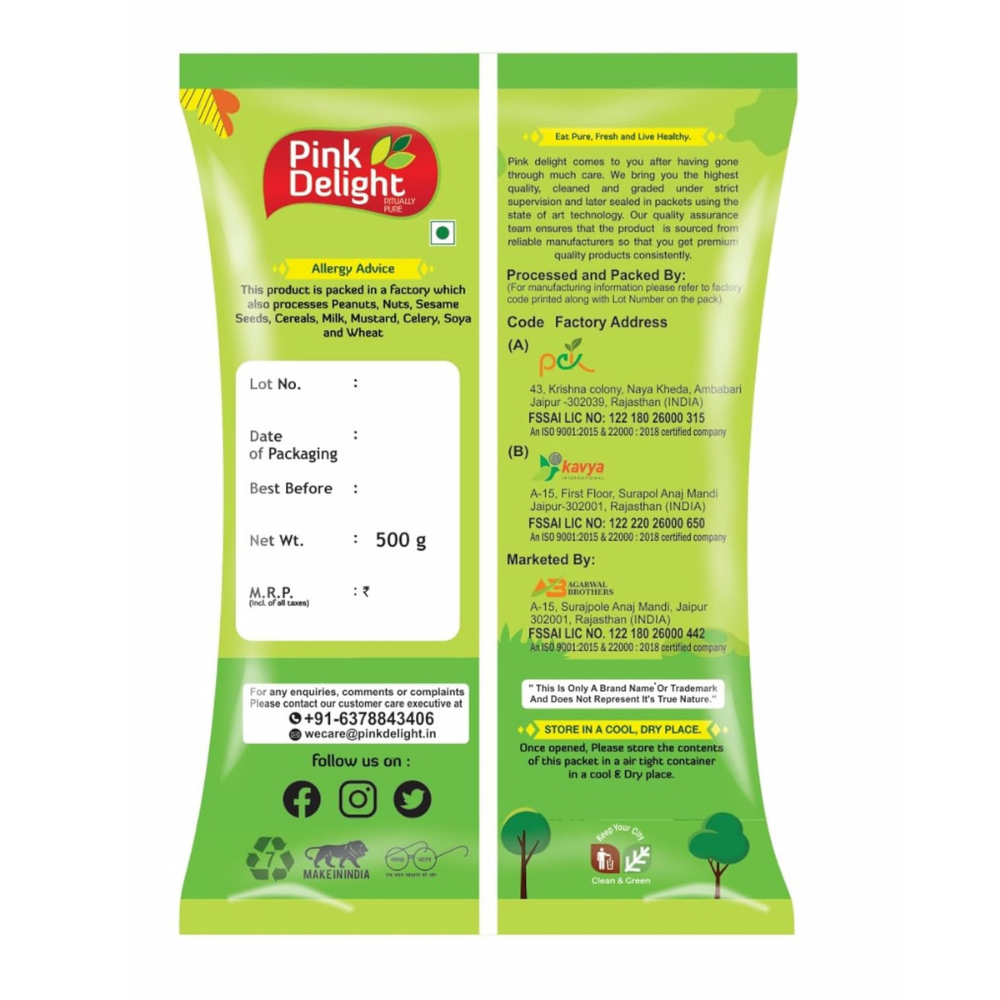 Pink Delight Premium Mixed Daal | Split | Washed | 100% Dry and Unpolished | Gluten Free | 500 Gm Pack