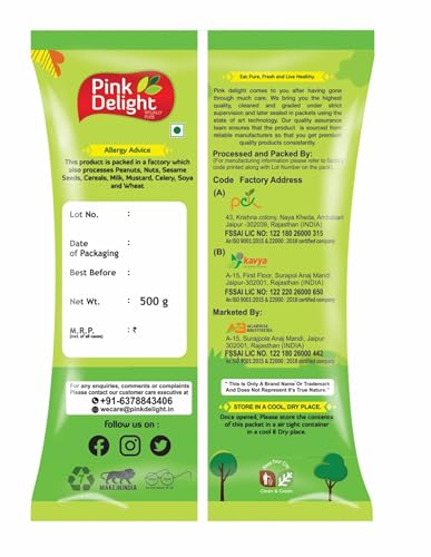Pink Delight Yellow Mustard Seeds | Peeli Sarso | India Spices and Masala | Special Ingredient for Achar Masala | 500 gm pack