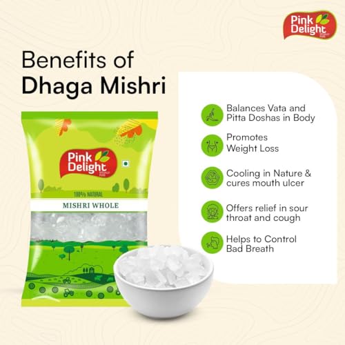 Pink Delight Organic Diamond Sugar Crystal (Mishri Dana), 800 Gm