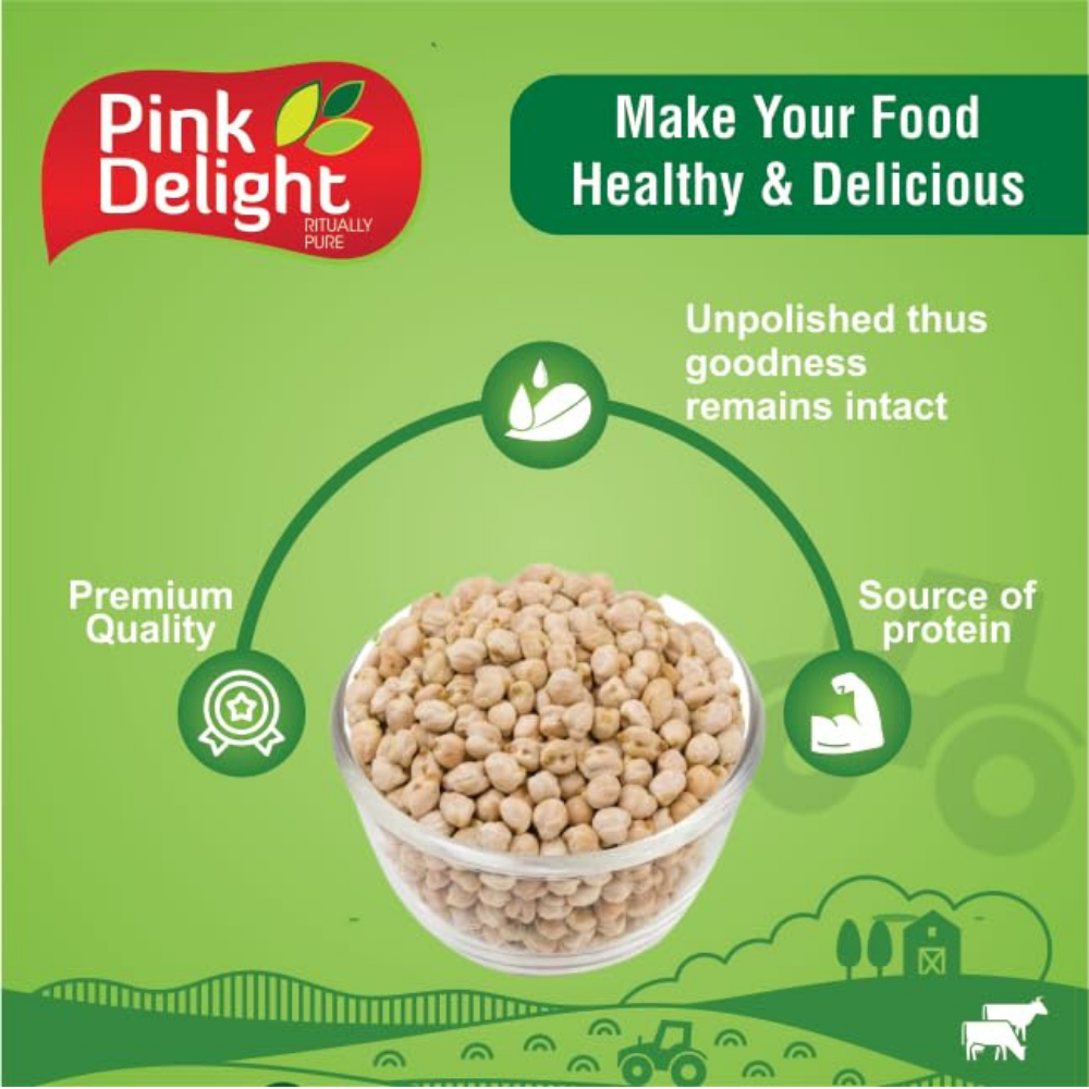 Pink Delight Premium Kabuli Chana | White Chikpeas | Chole | India Cusine | Sortex Cleaned