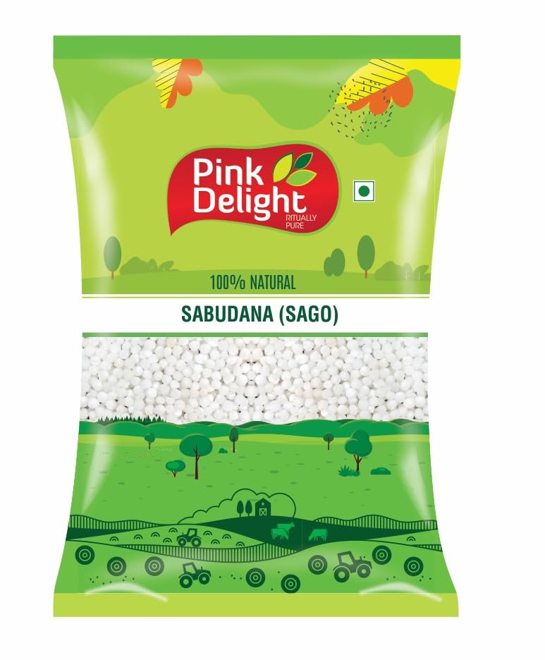 Pink Delight Premium Sabudana | Sago | Tapioca Pearls | 500 GM Pack