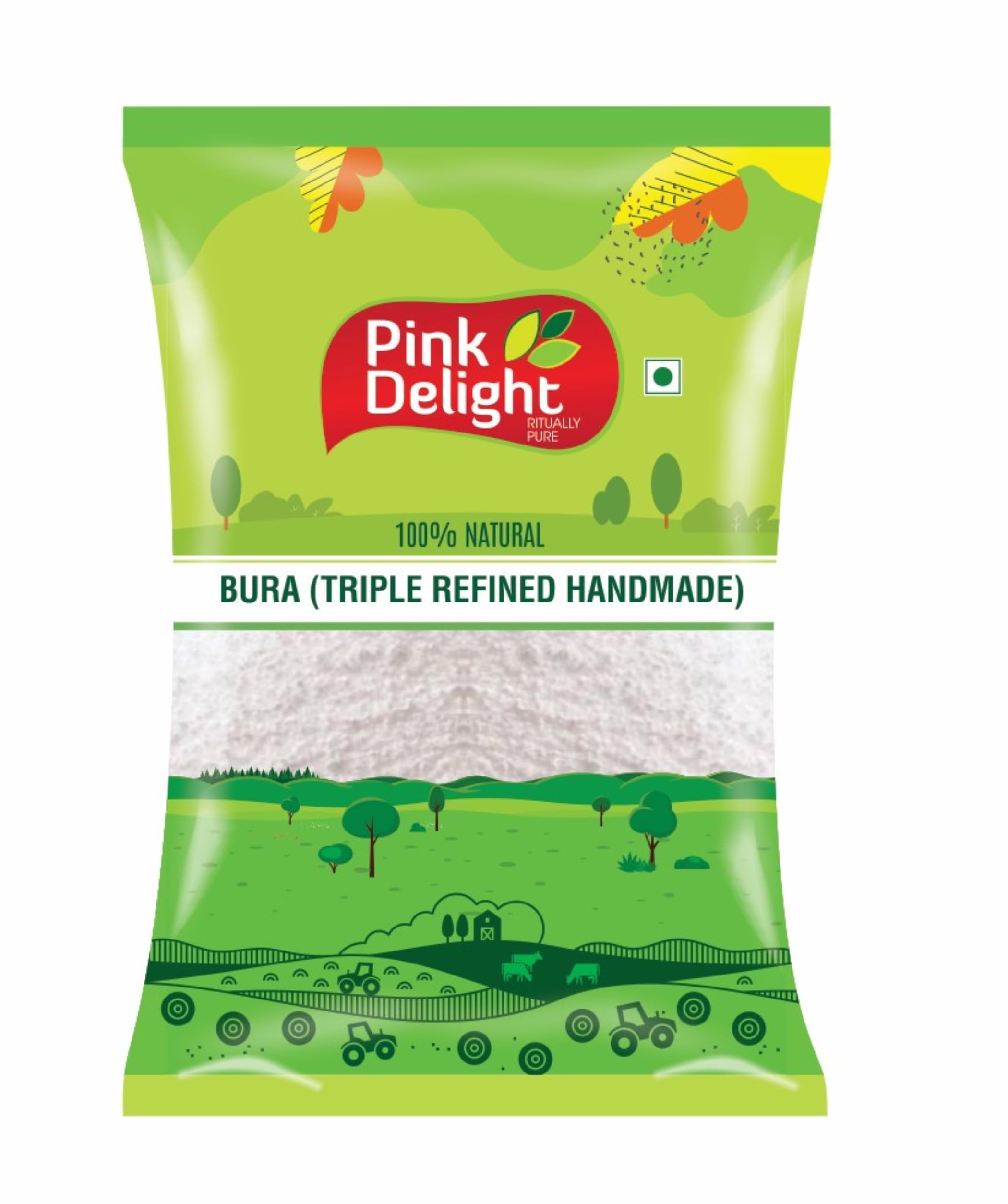 Pink Delight Triple Refined Premium Handmade Boora | Powdered Sugar | Bura | Burachini | 1 Kg Pack